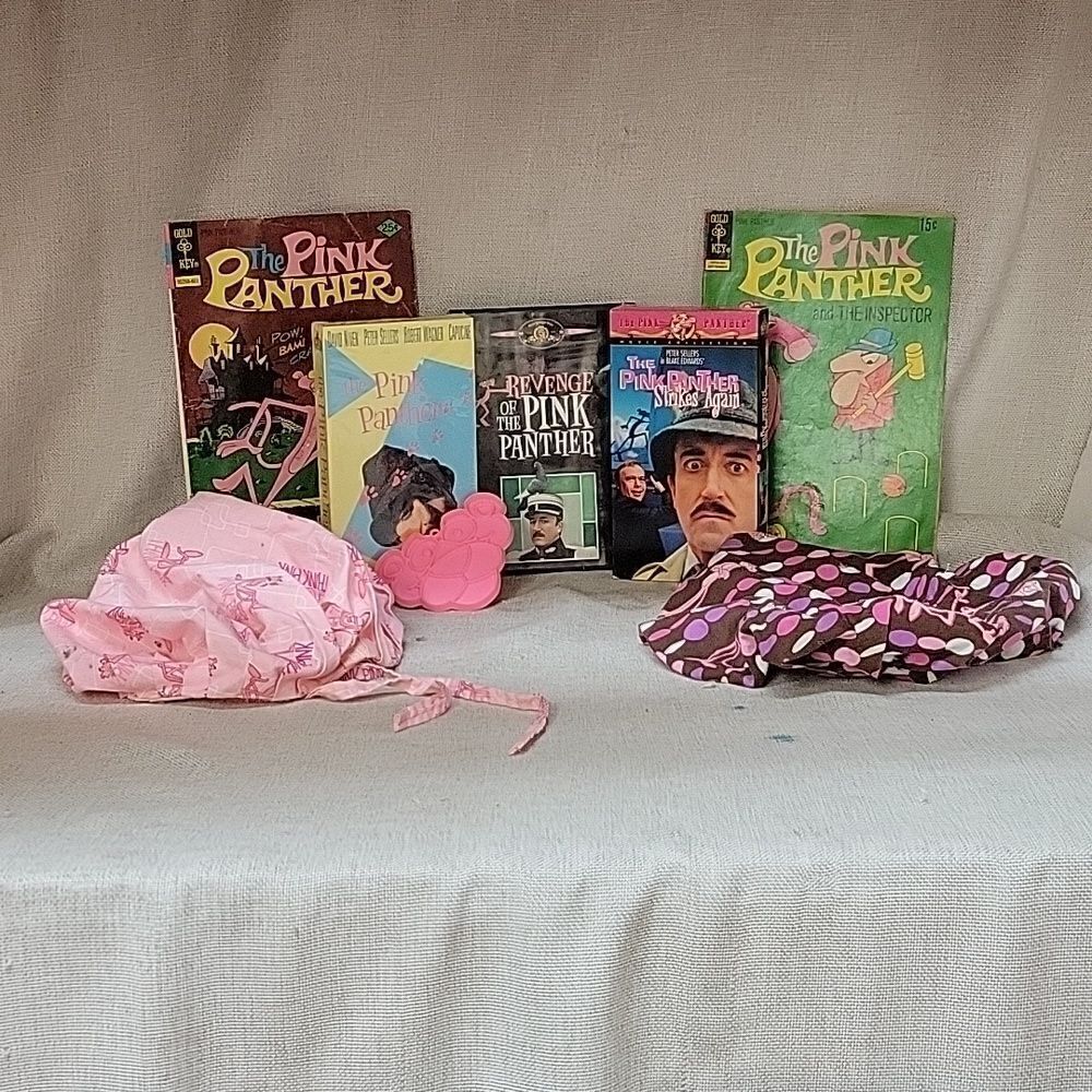 Pink‎ Panther 2 comics,vhs, dvd movies cookie cutter and hats